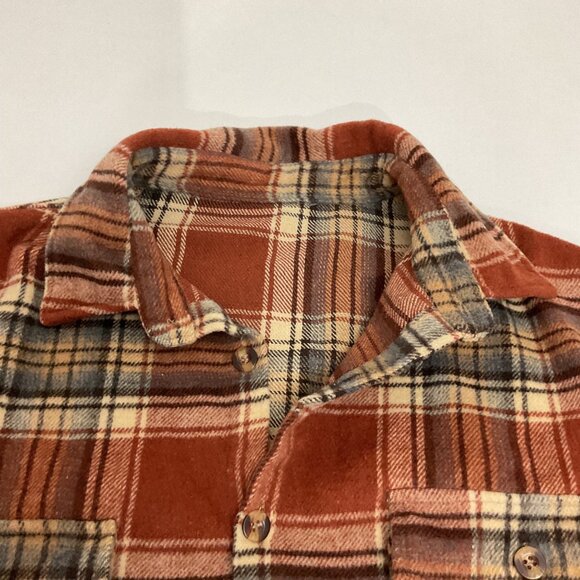 kid Size S and adult Size L set  & Plaid Flannel Button-Up Shirt With Dual - Picture 3 of 10